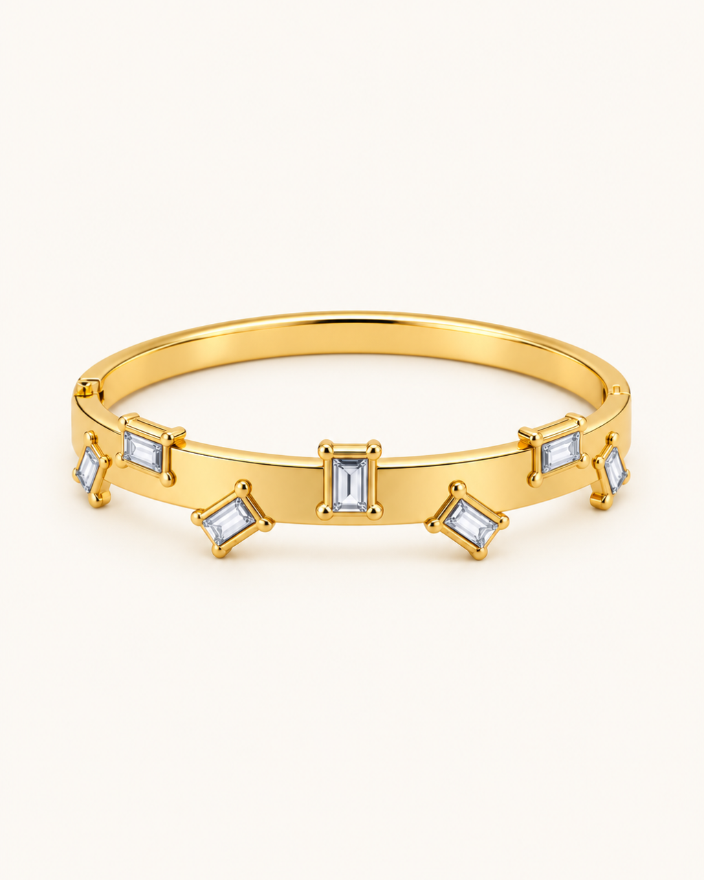 Floating Gem Kada - 18k Gold ( Demi Fine )