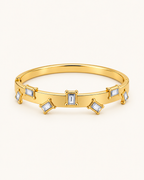 Floating Gem Kada - 18k Gold ( Demi Fine )