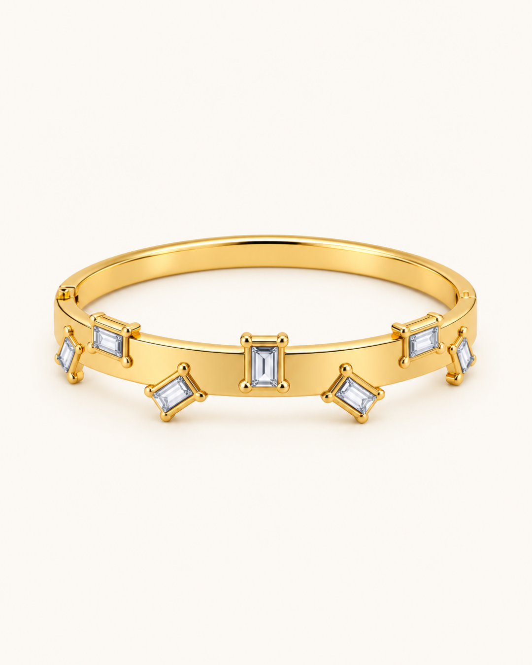 Floating Gem Kada - 18k Gold ( Demi Fine )