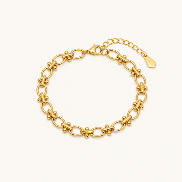 Beaded Link bracelet - 18k Gold (Demi Fine)
