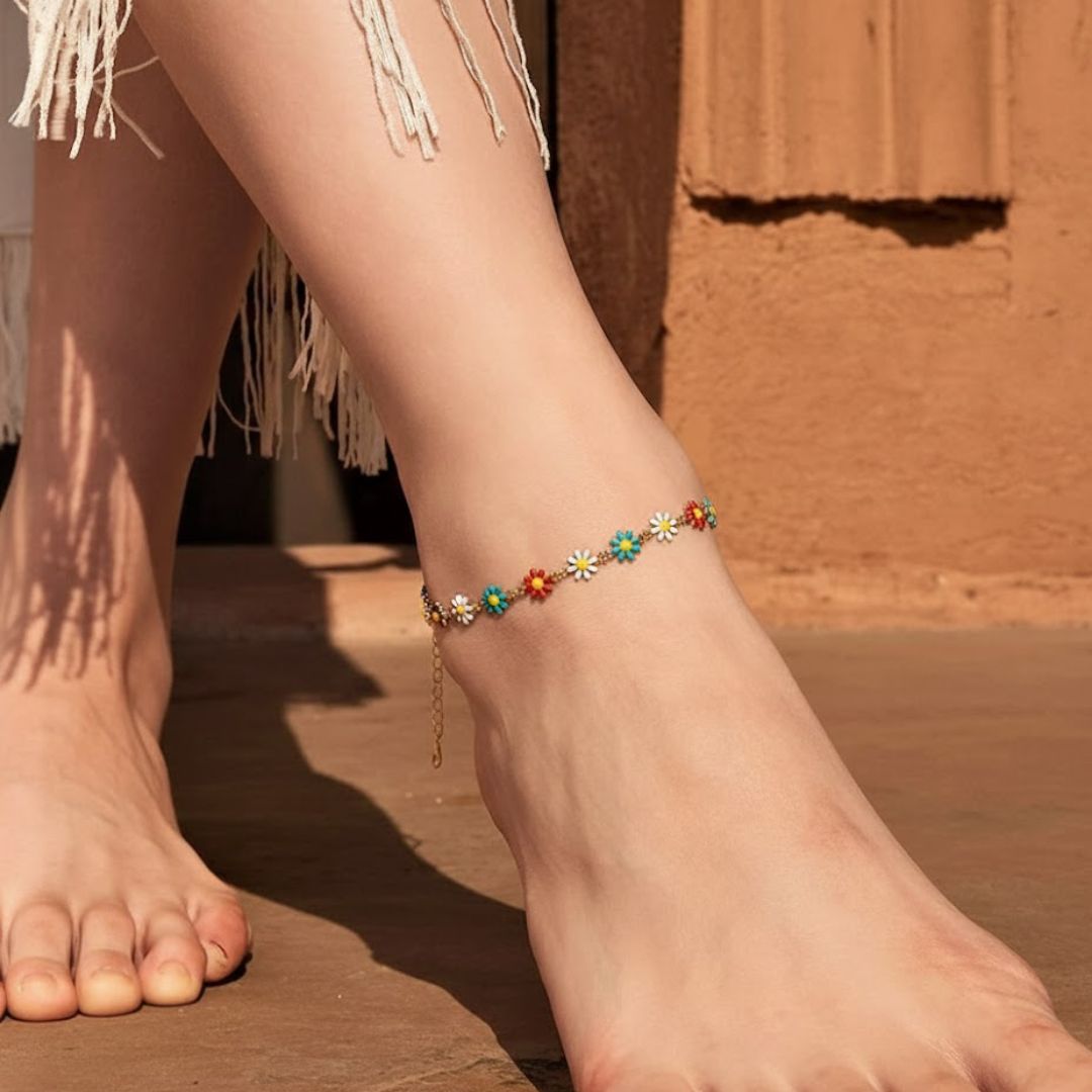 Floral Radiance Loop Anklet