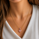 Rosy Spark Heart Necklace