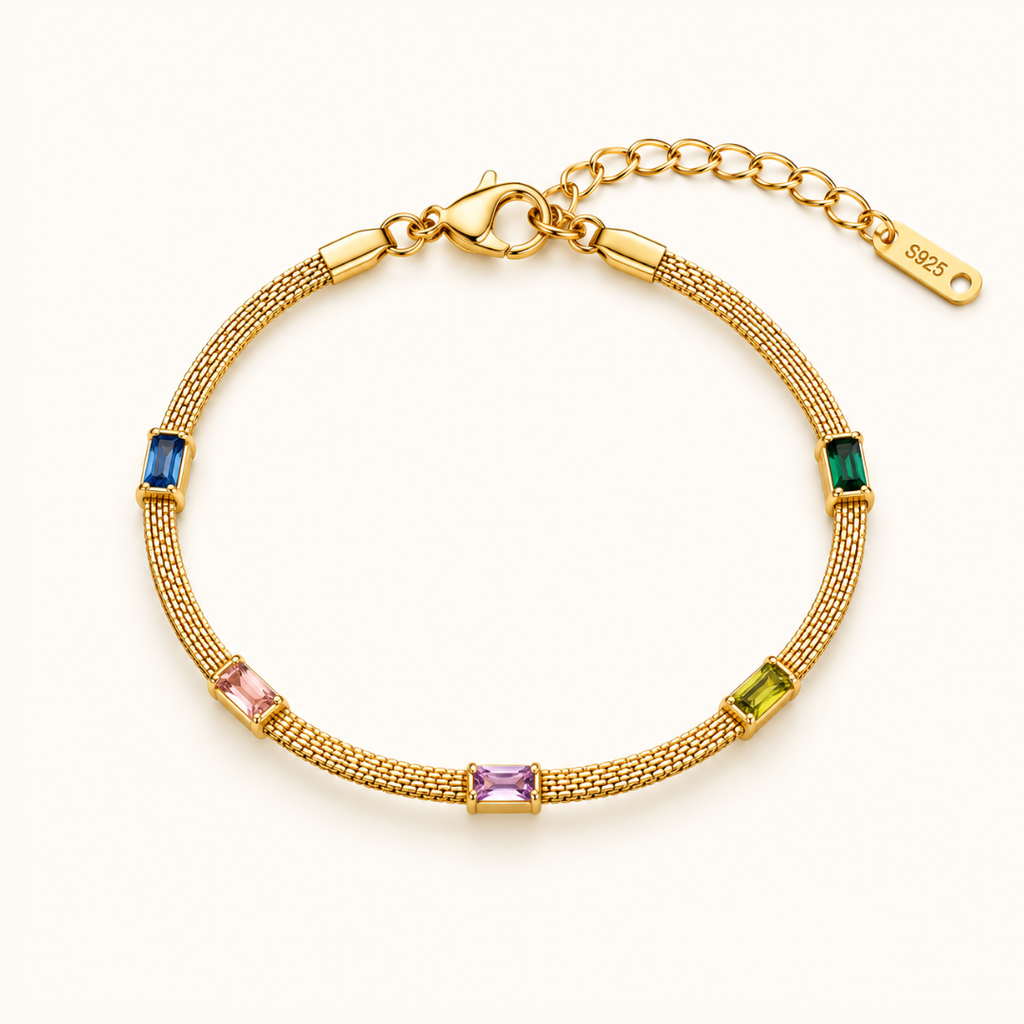 Candy Stone Bracelet - 18k Gold ( Demi Fine )
