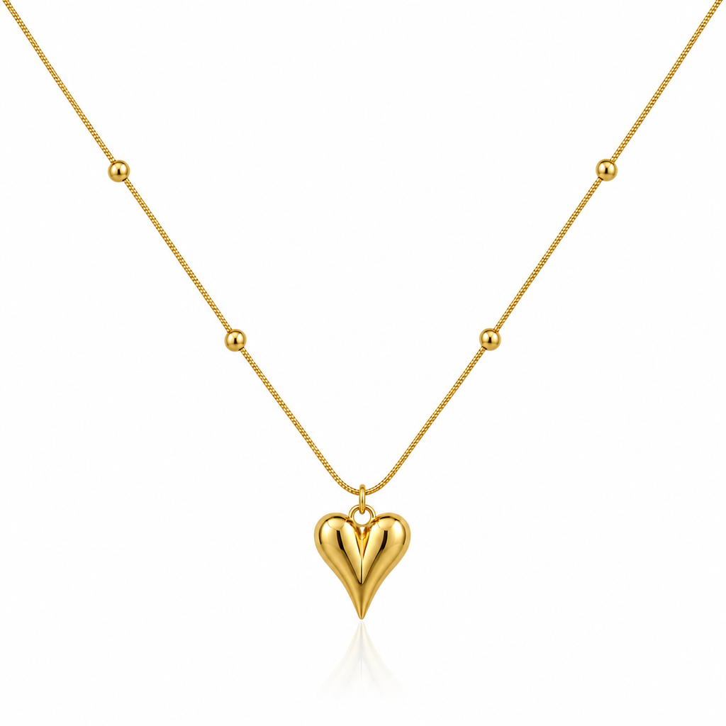 Gold Heartbeat Pendant Necklace