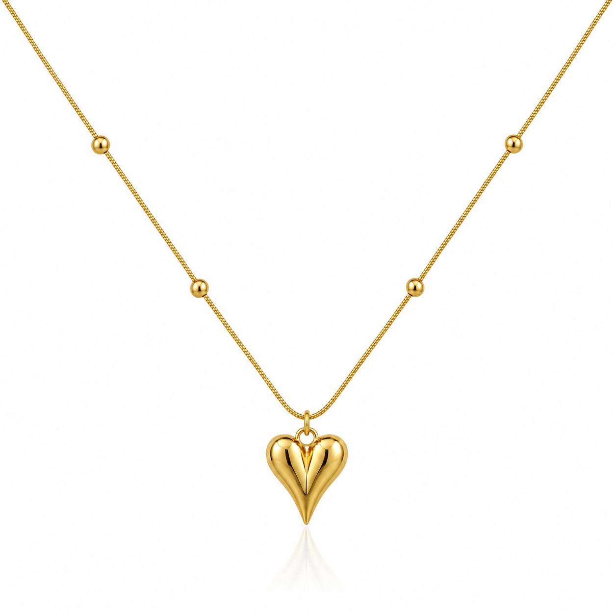 Gold Heartbeat Pendant Necklace