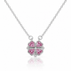 Pink Zircon Clover Pendant Necklace
