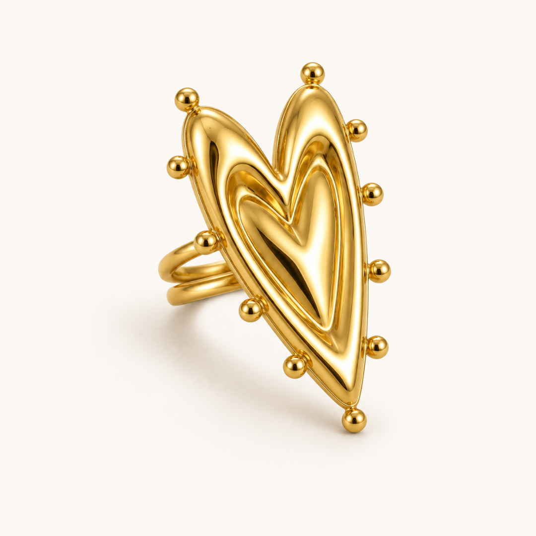 Stacked Heart Ring - 18k Gold (Demi Fine)