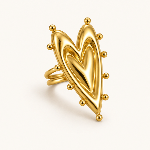Stacked Heart Ring - 18k Gold (Demi Fine)