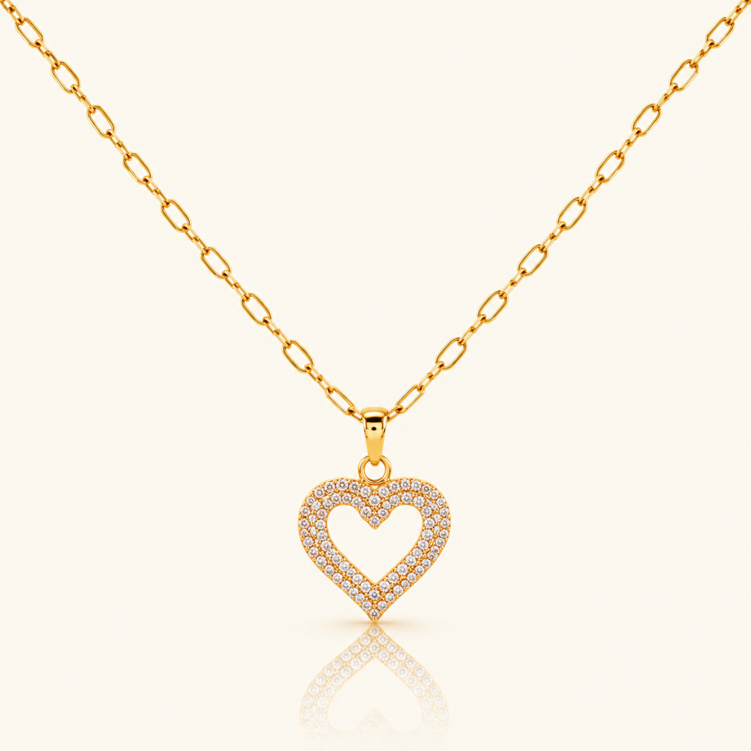 Golden Halo Heart Necklace