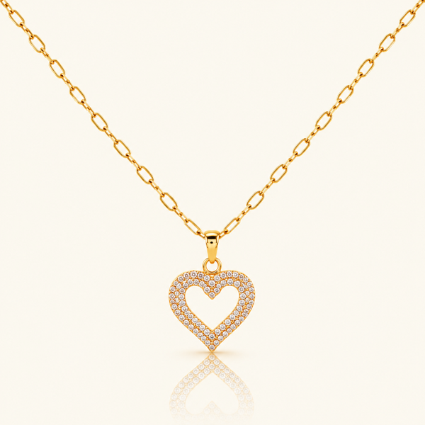 Golden Halo Heart Necklace