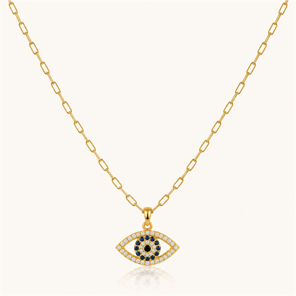 Crystal Eye Pendant Necklace