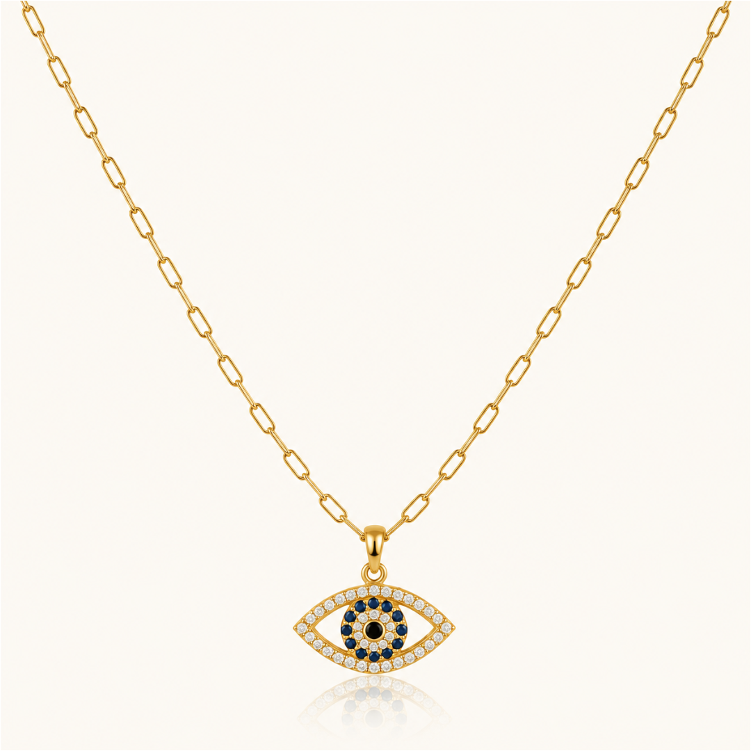 Crystal Eye Pendant Necklace