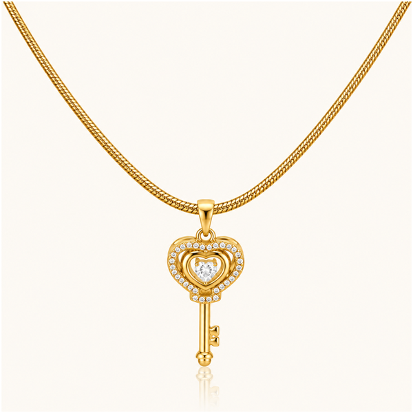 Golden Key to Heart Necklace