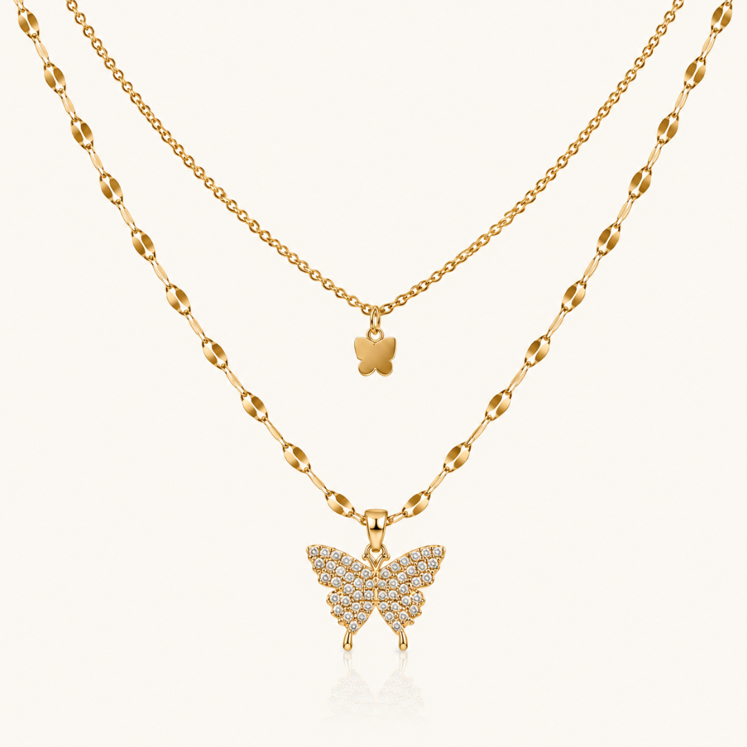 Crystal Flutter Layered Necklace