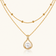 Golden Pearl Teardrop Necklace