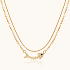 Golden Fishbone Layered Necklace