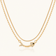 Golden Fishbone Layered Necklace