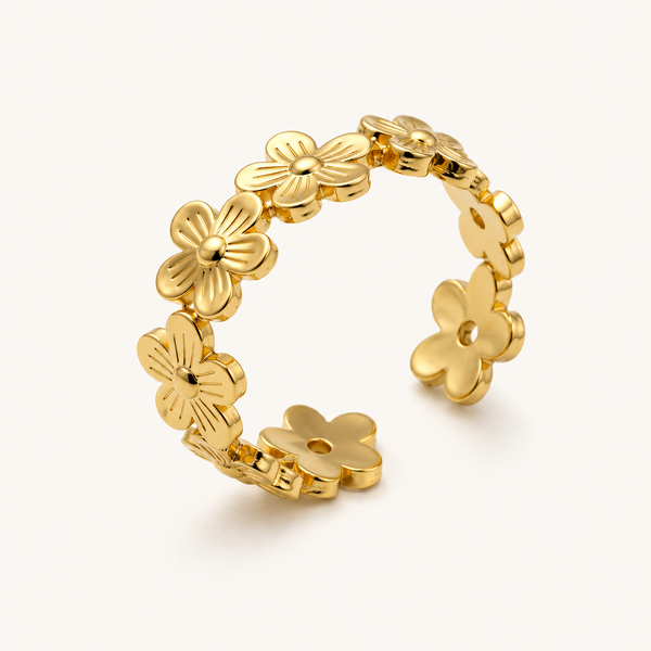 Golden Petals Ring - 18k Gold (Demi Fine)
