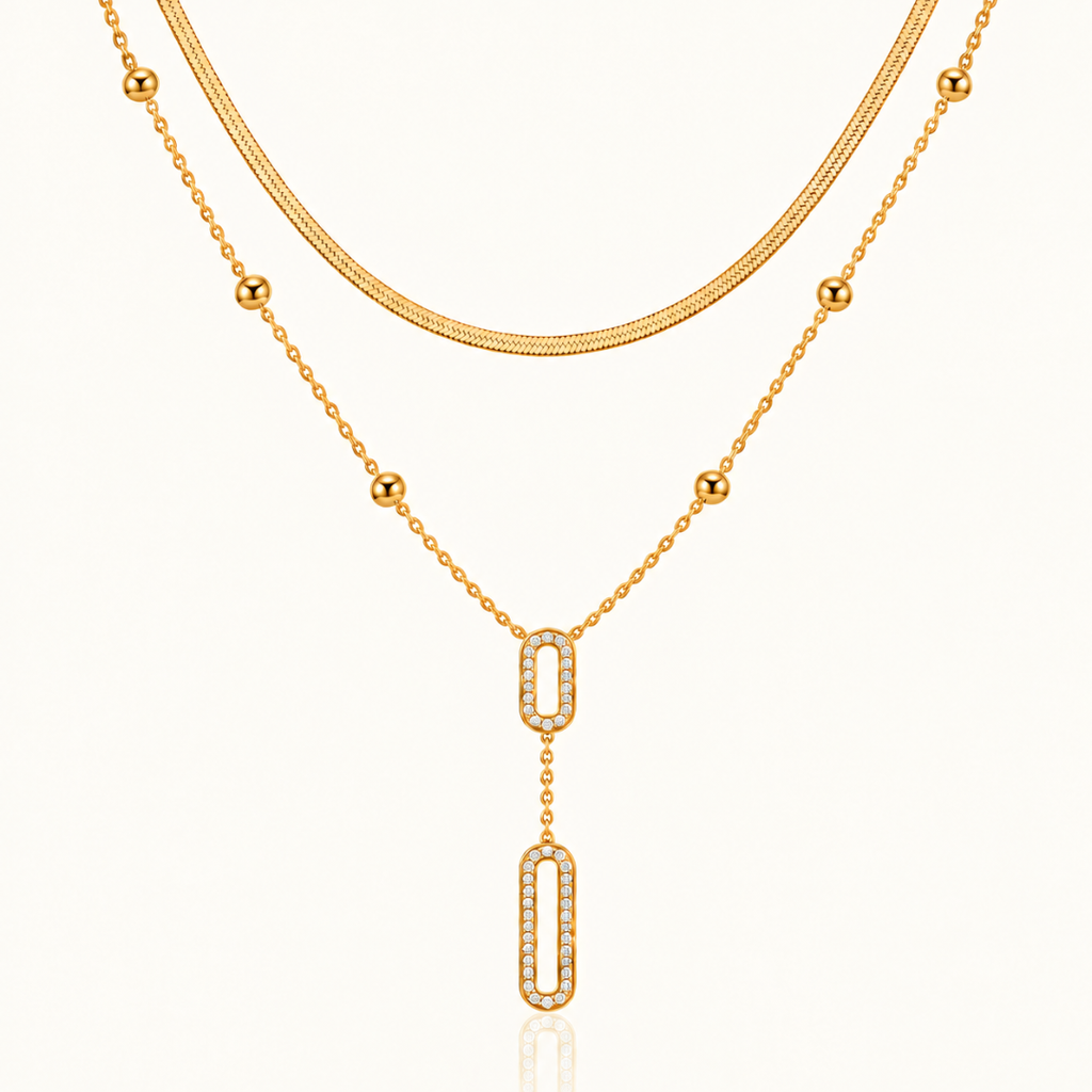 Oval Drop Necklace - 18K Gold (Demi Fine)