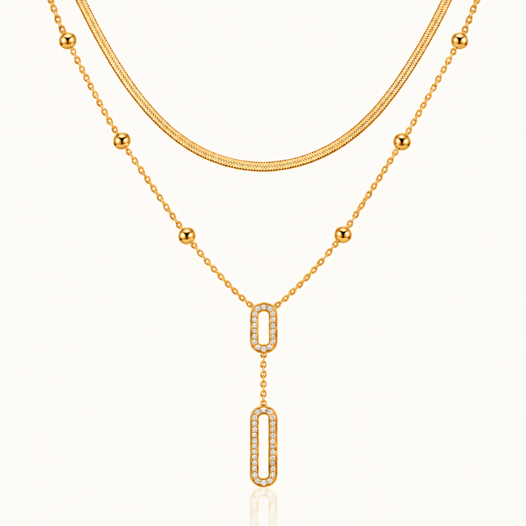 Oval Drop Necklace - 18K Gold (Demi Fine)