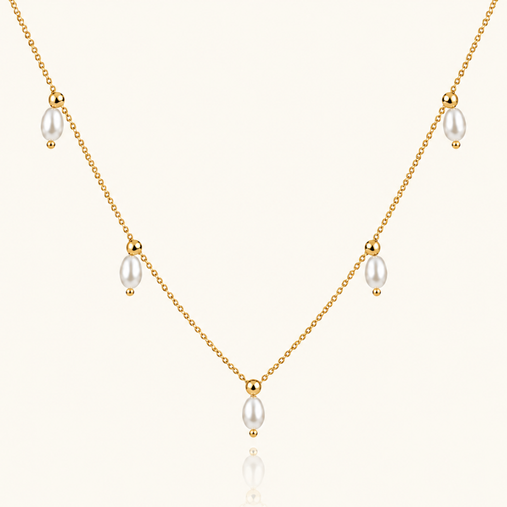 pearl drop necklace - 18K Gold ( Demi Fine)