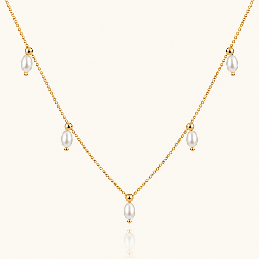 pearl drop necklace - 18K Gold ( Demi Fine)