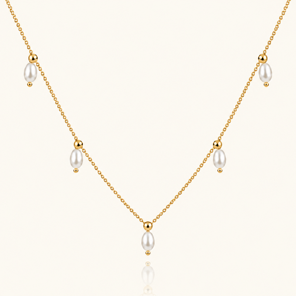 pearl drop necklace - 18K Gold ( Demi Fine)