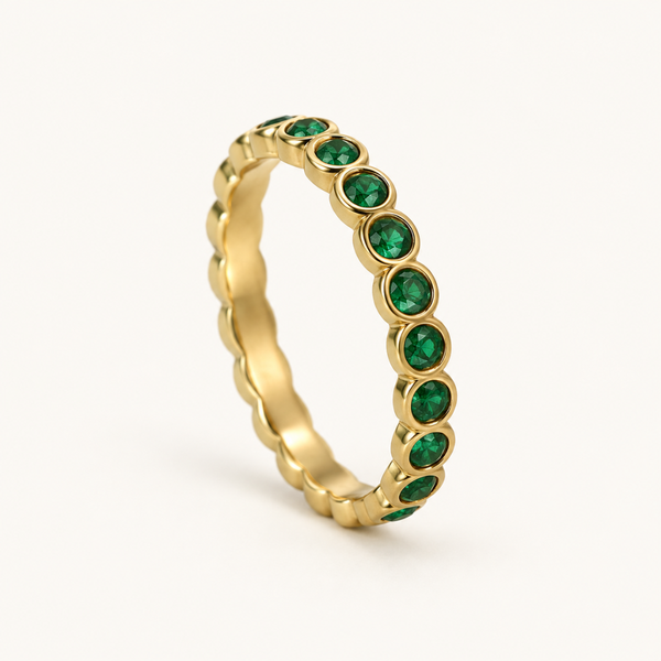 Green Stone Band - 18k Gold (Demi Fine)