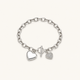 Heart Lock Bracelet - Rhodium Fine