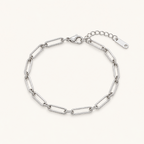 Paper Link bracelet - Rhodium Plated