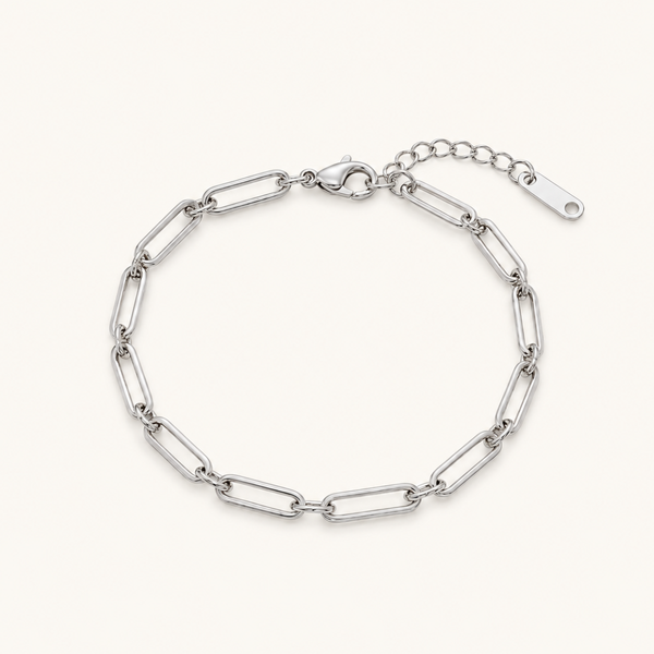 Paper Link bracelet - Rhodium Plated