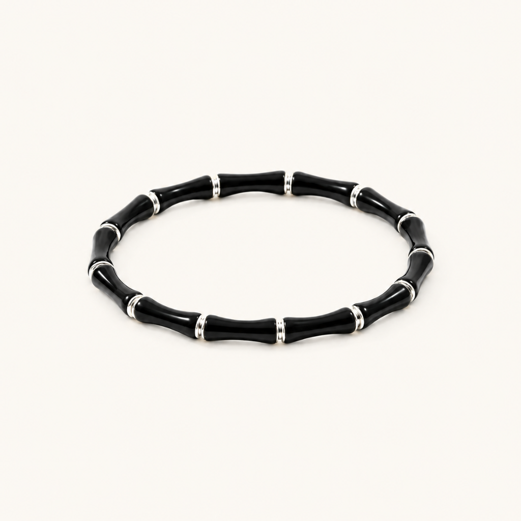 Black Bamboo bracelet - 18k Gold (Demi Fine)
