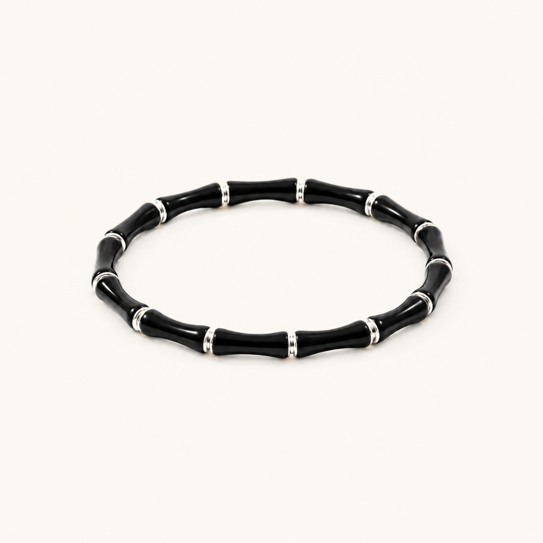 Black Bamboo bracelet - 18k Gold (Demi Fine)