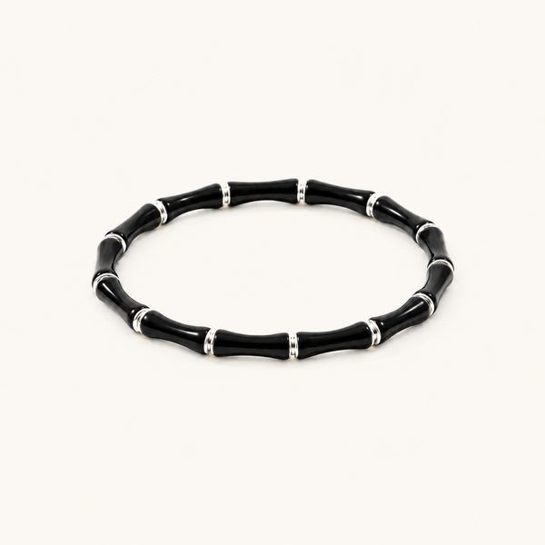 Black Bamboo bracelet - 18k Gold (Demi Fine)