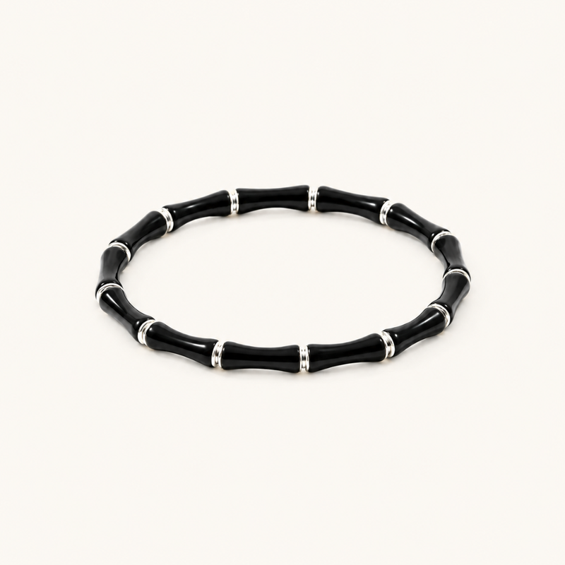 Black Bamboo bracelet - 18k Gold (Demi Fine)