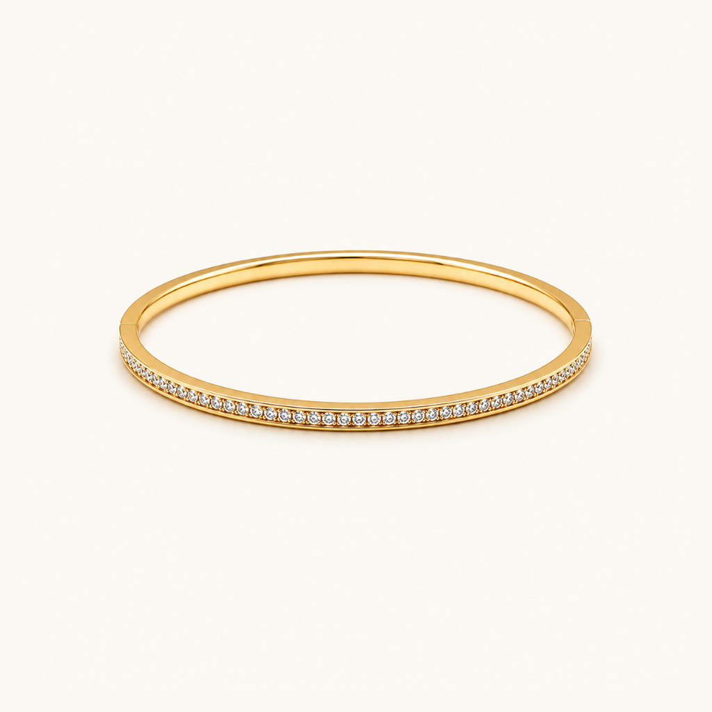 Diamond Edge Kada - 18k Gold (Demi Fine)