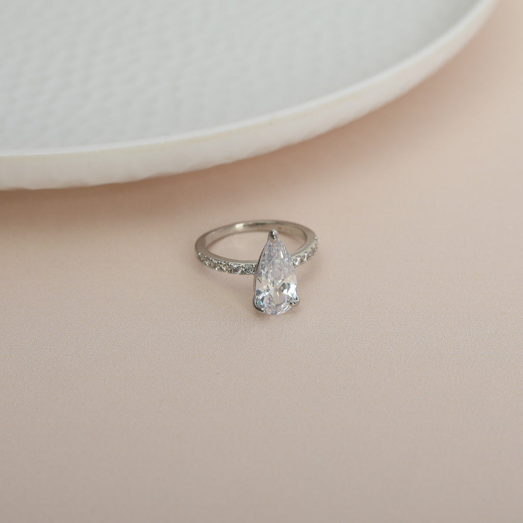 Pear Zircon Bypass Ring