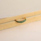 Green Pave Ring - 18k Gold (Demi Fine)