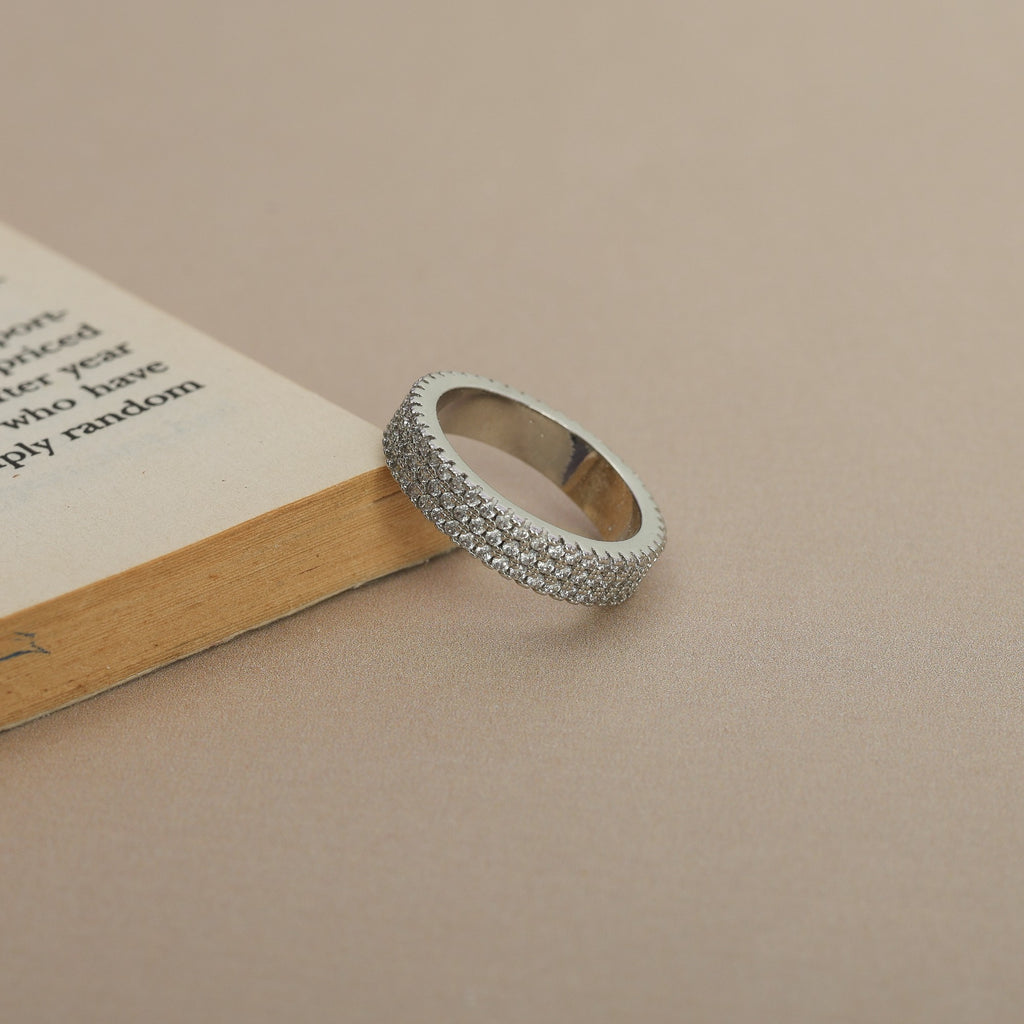 Three-Row Pave Statement Ring