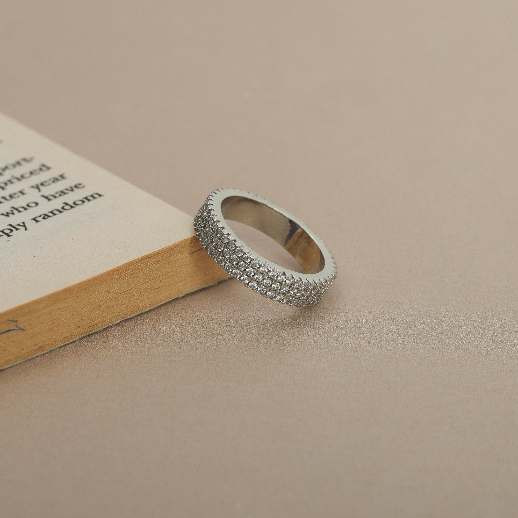 Three-Row Pave Statement Ring