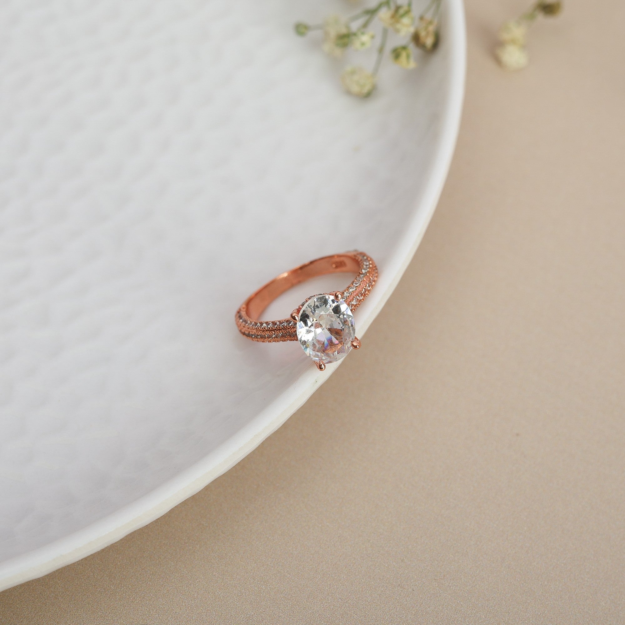 Rose Gold Plated Zircon Ring