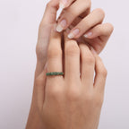 Green Pave Ring - 18k Gold (Demi Fine)