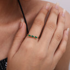 Emerald Drift Ring - 18k Gold (Demi Fine)