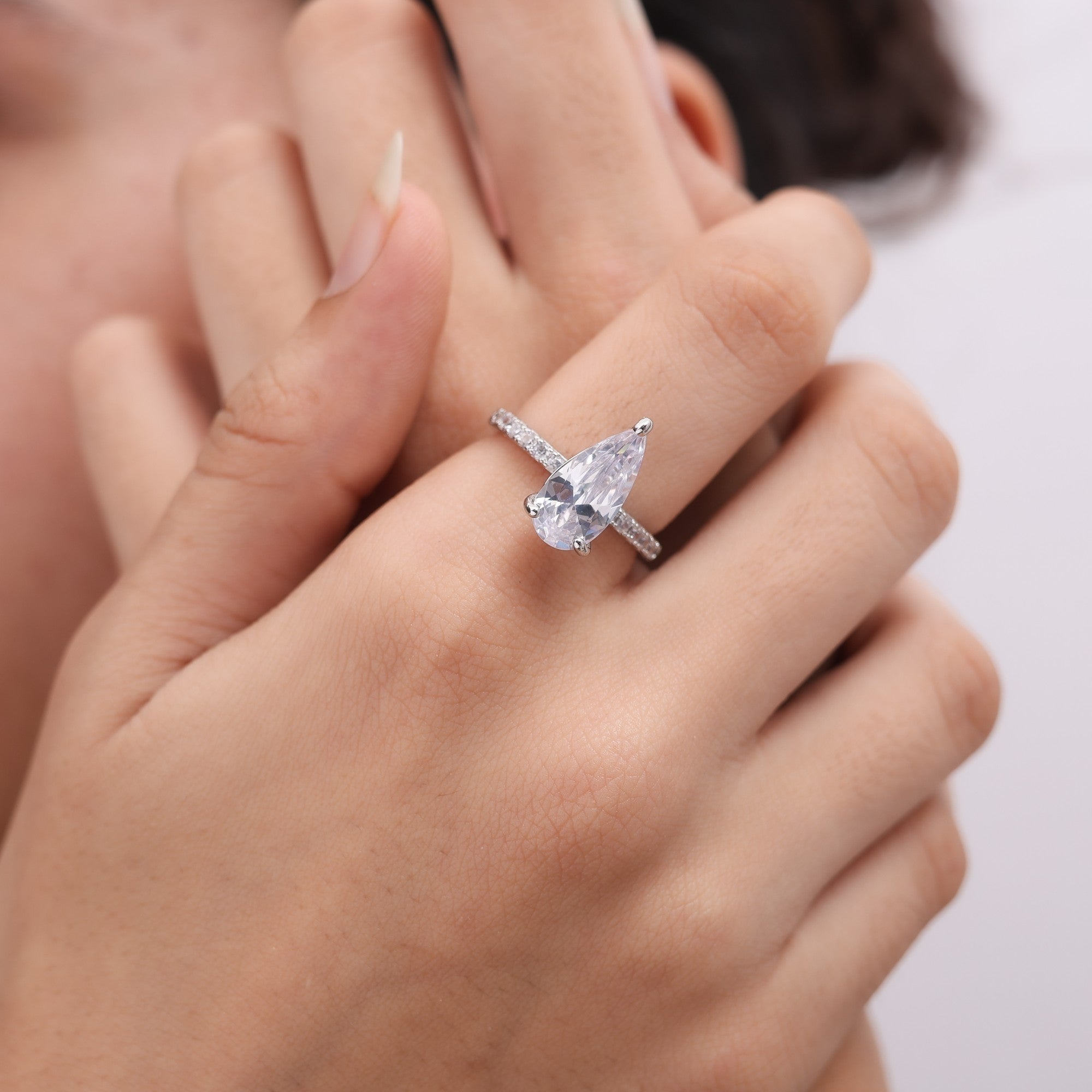 Pear Zircon Bypass Ring