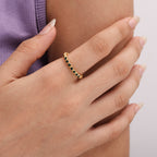 Green Stone Band - 18k Gold (Demi Fine)