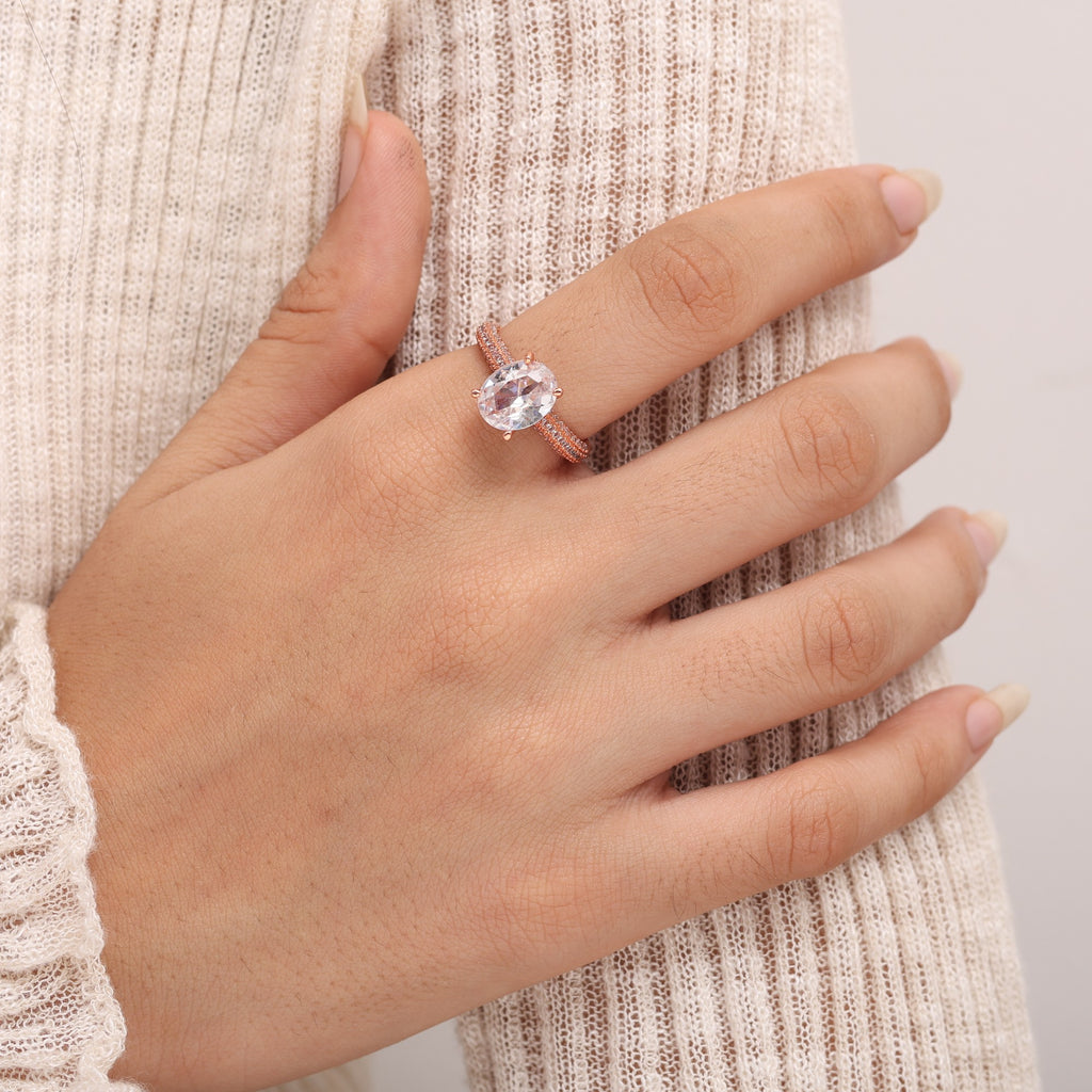 Rose Gold Plated Zircon Ring