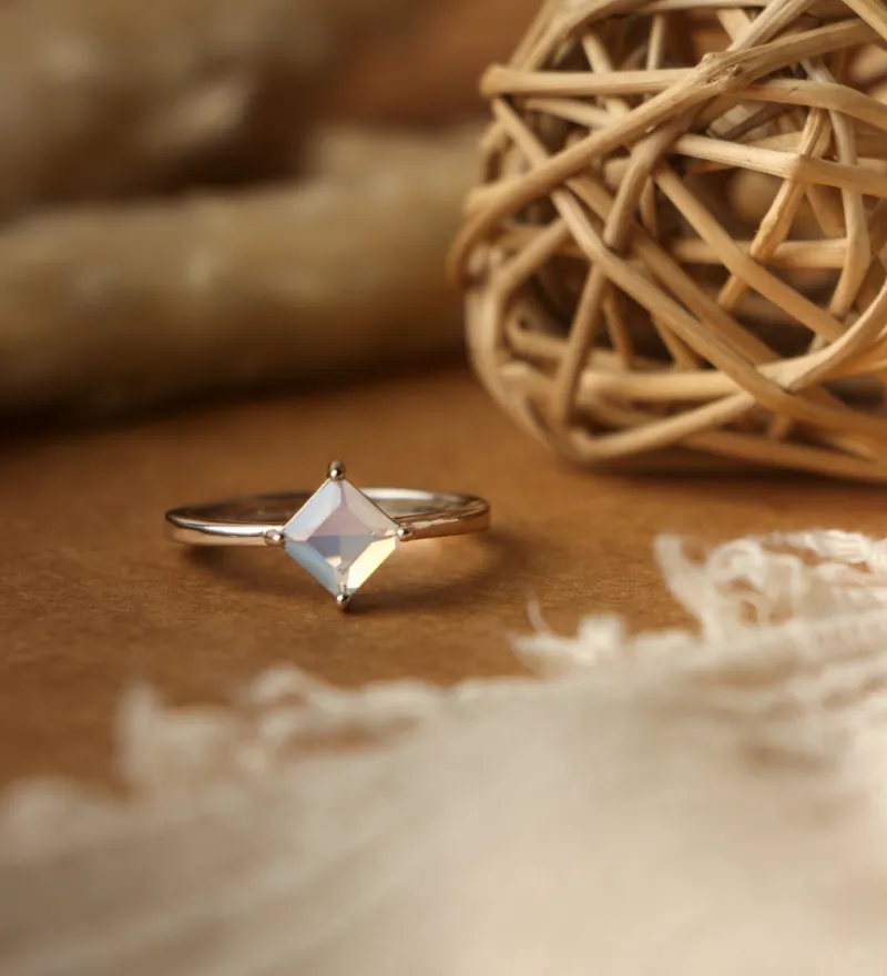 Princess Cut Quartz Ring