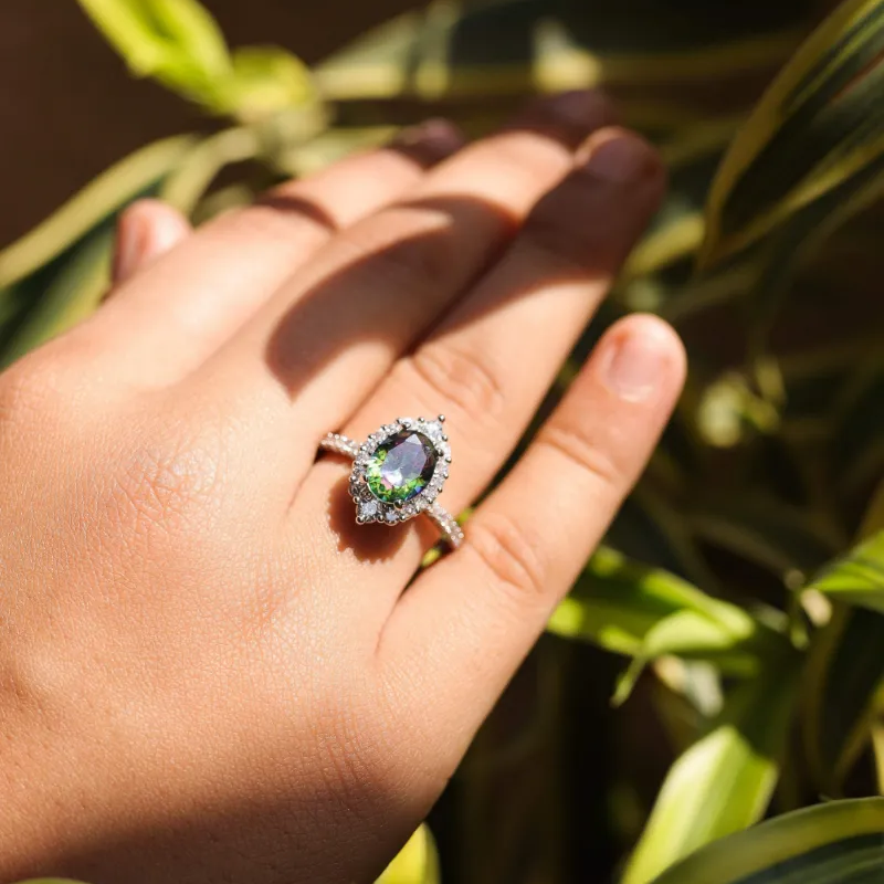 Mystic Oval Zircon Ring