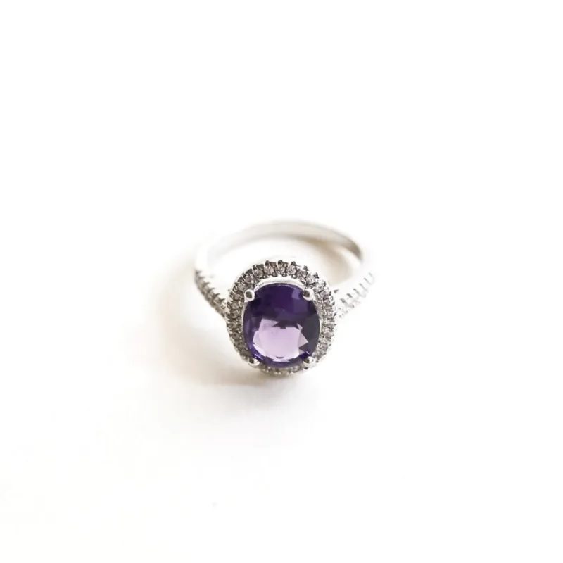 Oval Purple Zircon Ring