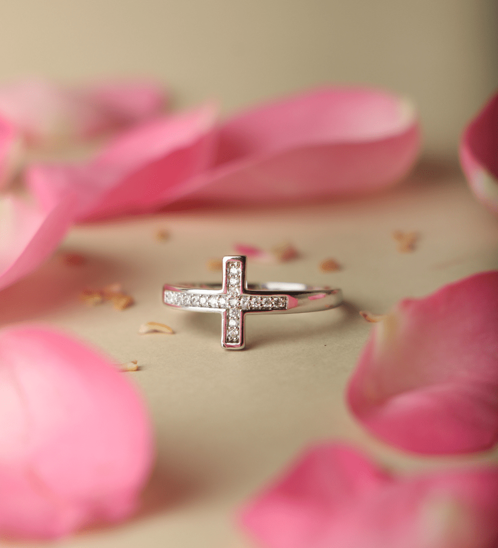 Pave Zircon Cross Ring